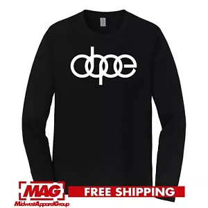 CAMISETA AUDI DOPE LOGO NEGRA MANGA LARGA Camiseta Automotriz Carreras Coche Anillos Auto R - Imagen 1 de 3