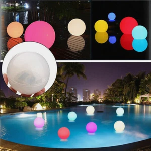 Solar Powered Colorful LED Light Floating Fountain Pond Garden Pool Lamp Ball E - Picture 1 of 8