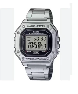 Orologio Casio Uomo in acciaio mod. ILLUMINATOR Ref. W-218HD-1AVDF Grigio WR50 - Foto 1 di 1