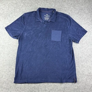Tommy Bahama Frottee Poloshirt Herren XXL Navy Pool Side Towel Kurzarm - Bild 1 von 15