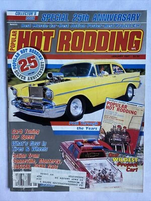 1987 January Popular Hot Rodding Magazine Burning Rubber Tire And Wheel (CP178) - Image 1 of 3