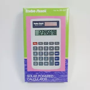 Calculadora de energía solar Radio Shack EC-443 65-597 en estuche de cuero NUEVO - Imagen 1 de 6