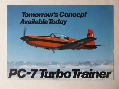 DOCUMENT PUBLICITAIRE AVION PILATUS PC-7 TURBO TRAINER AIRCRAFT - Photo 1/2