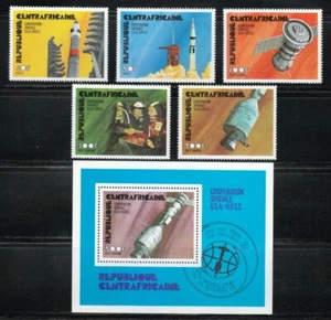 CAR 1976 Mi 401-405+Block 9 Sc 251-252,C135-C138 Apollo Soyuz Space mission ** - Picture 1 of 2