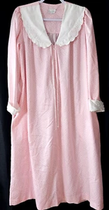 Camisón/bata vintage Sara Beth rosa blanco/lunares media cremallera cabaña pradera - Imagen 1 de 6