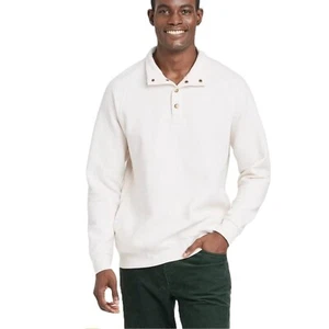 Goodfellow & Co. Pullover Sweatshirt Textured Button Up Collar Casual Small NWT - Picture 1 of 9