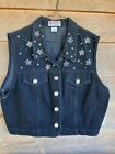 Wanted brand, black denim vest with bling brand new with tags  Ladies XL
