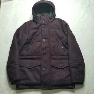 NEW! EXPRESS MEN'S WOOL BLEND WATER RESISTANT PARKA JACKET SIZE SMALL PURPLE - Picture 1 of 11