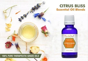 Essential Oil Pure Blend CITRUS BLISS Masks Bad Smell Odor Aromatherapy Diffuser - Picture 1 of 7
