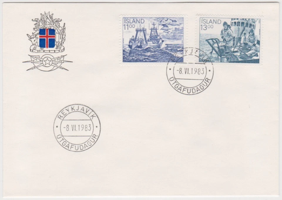 Iceland FDC 1983, Fish industry, Fishing Boats, Fishermen - Image 1 of 1