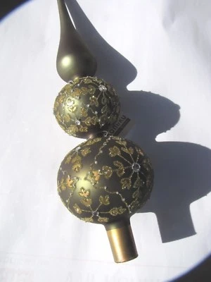 Marke: Kaheku Baumschmuck Baumspitze Tannenbaumspitze Glas Budapest grün matt  - Bild 1 von 2