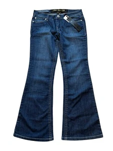 Womens NWT Urban Behavior Luxury Flare Leg Jeans SOFIA 3/27 Short Low Rise NOS - Picture 1 of 6