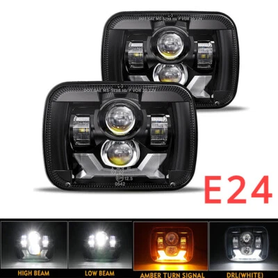 E-geprüft 5x7 Zoll LED Scheinwerfer DRL für Jeep Cherokee XJ YJ Chevy TOYOTA GMC - Bild 1 von 4