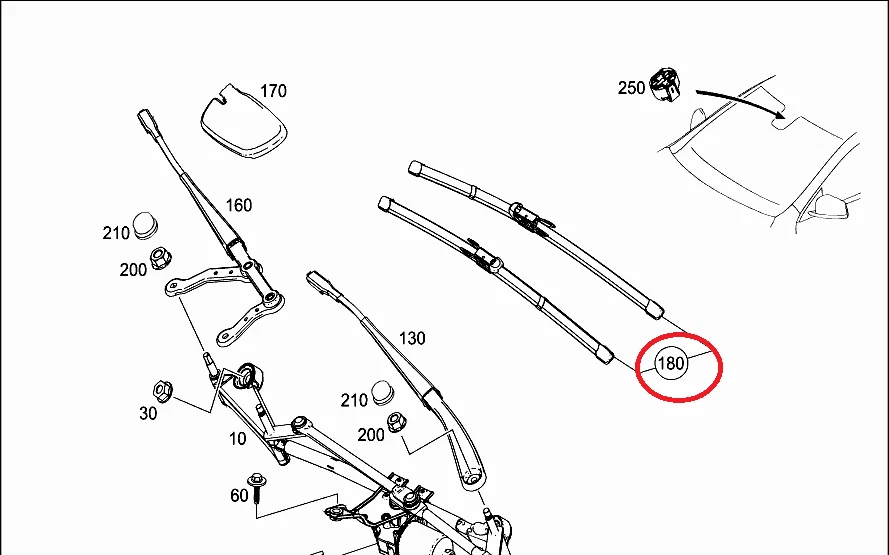 全新 MERCEDES-BENZ W176 A 级前湿巾 A1768204400 原始设备制造商 无🇺🇸DUTIES — 第 1/1 张图片
