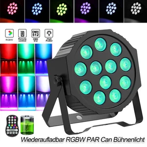 120W Akku RGB 12 LED Par Bühnenlicht Strahler Discolicht Partylicht DMX Show Bar - Bild 1 von 15