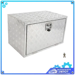 30" Aluminum Tool Box Truck Bed Trailer RV Toolbox w/ 2x Chain for Truck - Picture 1 of 14