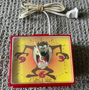 1995 Vintage Looney Tunes Taz Tasmanian Devil Westclox Analog Alarm Clock Works - Picture 1 of 5