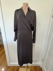 massimo dutti dress Midi Brown Size Eu 40. USA 8 Au 12 - Picture 1 of 15