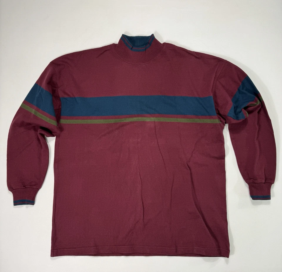 Винтажный LL Bean в полоску толстовка мужская 2XL насмешливый шеи длинным рукавом сделано в США - Изображение 1 из 4