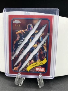 2025 TOPPS CHROME MARVEL 2/5 Thanos ClAWED RED Refractor. Nuke! - Picture 1 of 3