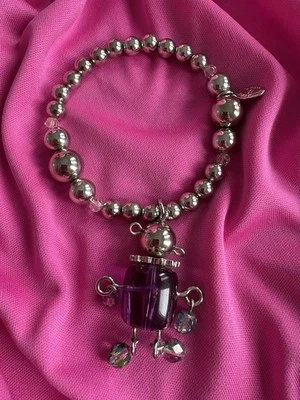 Tarina Tarantino Vintage Purple Robot Clockwork Punk Gear Steampunk Bracelet - Image 1 of 4