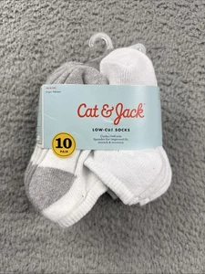 Calcetines deportivos de corte bajo Cat & Jack para niños 10pk - blancos - talla 5,5 - 8,5 - Imagen 1 de 5