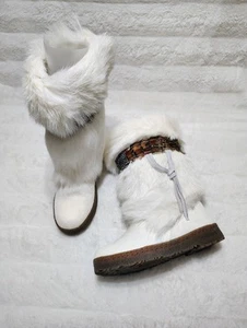 Bearpaw Kola White Fur Snow Apre  Boots Shoes Women's US size 8 New - Picture 1 of 14