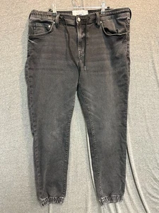 Pantalones de mezclilla H&M cupé Moulante para hombre grandes grises elásticos ajustados pierna cordón - Imagen 1 de 10