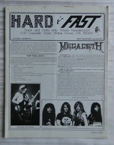 Vintage Magazine Hard & Fast Fanzine Vol. 3 #9 Megadeth Louren Molinare      154 - Picture 1 of 5
