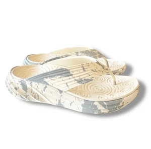 Vionic Tide RX Womens Flip Flops Cream/Sage Swirl Slip-On Recovery Sandal Size 8 - Picture 1 of 15