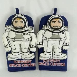 Kennedy Space Center Astronauta Forno Mitts Blu Coppia NASA - Foto 1 di 5