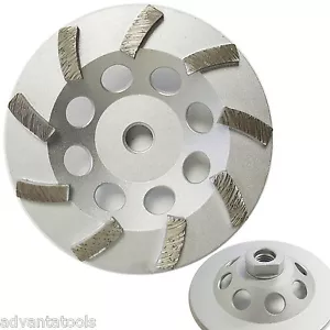 Ruota a coppa diamantata turbo spirale 5” per rettifica calcestruzzo 9 seg 5/8”-11 pergolato - Foto 1 di 6