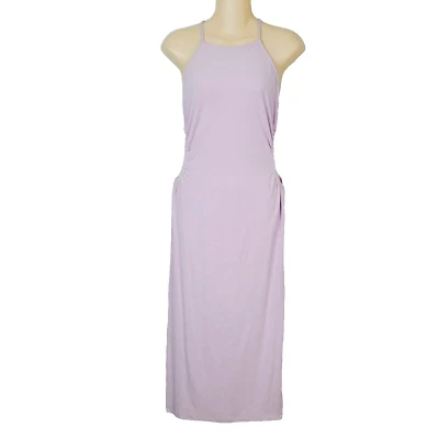 NEW Sophie Rue Dress L Lavender Purple Knit Cutout Cross Back Bodycon Midi - Image 1 of 4
