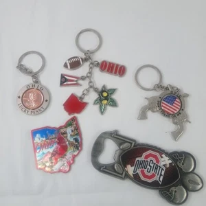 3 Ohio Keychains 1 Is OSU Buckeyes 2 Ohio Magnets 1 is OSU Bottle Topper 89 - Picture 1 of 4
