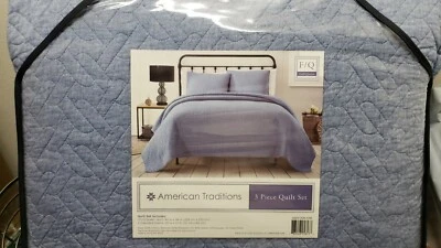 Juego completo de 3 colchas American Traditions Queen/queen en azul Foto 1 de 3