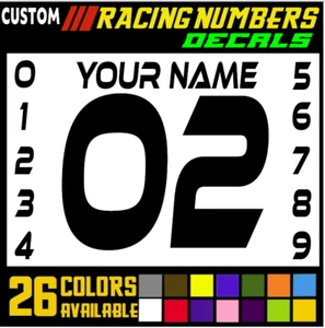 Racing Numbers Name Vinyl Decal Sticker for Dirt Bike Plate BMX Motocross Car[21 - Picture 1 of 11