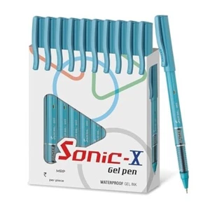 10x HAUSER Sonic - X Gel Pen Ink- Blue Comfortable Grip With Smudge Free Writing - Picture 1 of 5