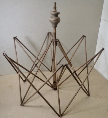 Antique 1800s Collapsible Wooden Skein Swift Yarn Winder Tool w/ Twist Adjust - Image 1 of 4