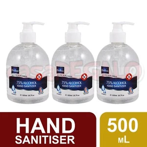 3 x 75% Alcohol Based Instant Hand Sanitizer Sanitiser 500ml Kills 99.99% - Picture 1 of 3