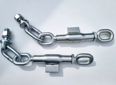 2 x Spannschloss Kette M24 x 2,5mm Stabilisatorketten Unterlenker L. 400-490mm G - Bild 1 von 2