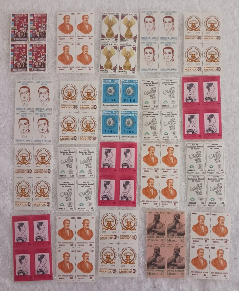 МЕКСИКА - 1975 -1981 - ЛОТ ИЗ 20 БЛОКОВ 4 МАРОК - MNH - #31 - Изображение 1 из 1