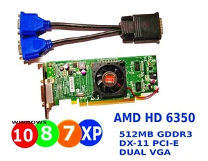 Dual VGA Video Card✔️DELL Optiplex 390-710-990 3010-7040 ✔️Lenovo HP Low Profile - Picture 1 of 14