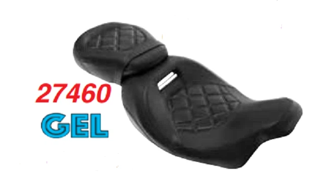 Diamond Stitched Gel Front Rear Seat Saddle - 09+ Harley Touring FLHT FLT 27460 - Image 1 of 1