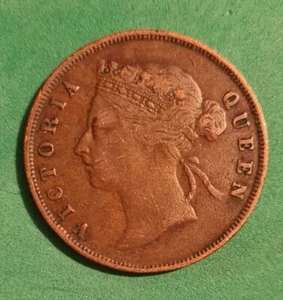 Moneda de un centavo de asentamiento estrecho 1897 Victoria #310c - Imagen 1 de 2