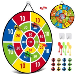 Kids Dart Board Set,toy Sports Double Sided With Sticky Balls,indoor Outdoor - Picture 1 of 7