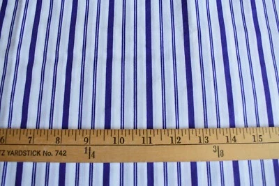PURPLE  & WHITE  STRIPES SHIRTING COTTON FABRIC   32x48 INCHES - Image 1 of 2