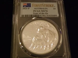 2021-P    $1   YEAR OF THE OX    First Strike    PCGS MS 70  - Picture 1 of 2