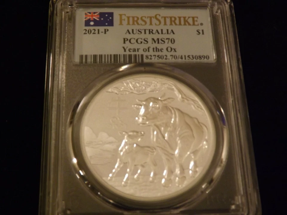 2021-P    $1   YEAR OF THE OX    First Strike    PCGS MS 70  - Image 1 of 2