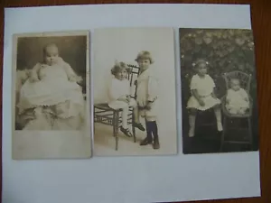Foto reale RPPC New Jersey NJ 3 cartoline bambini Hartstock - Foto 1 di 3