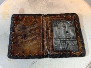 WW2 Leather Prayer Case With  Italy Ricordo De Loreto Virgo Lauretana (11C) - Picture 1 of 9